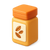 icono de frasco de suplementos con imagen de hojas