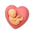 icono de bebe dentro de corazon