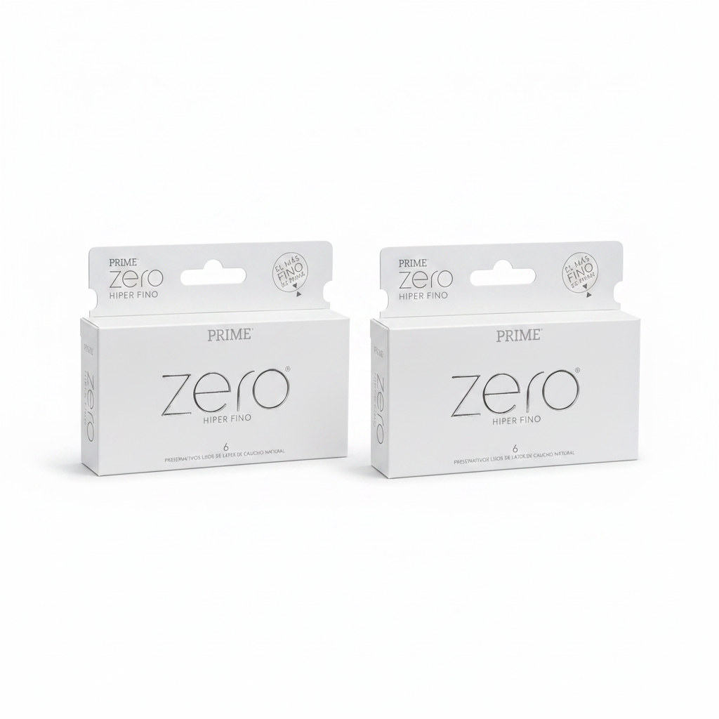 Pack X2 Prime Zero Hiper Fino X6 Preservativos