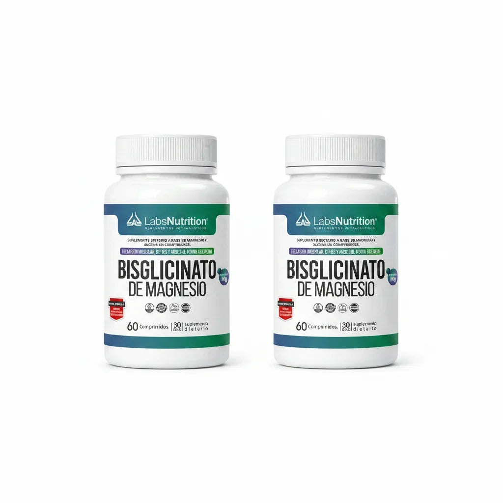 Pack X2 Bisglicinato  Magnesio Comprimidos Labs Nutrition