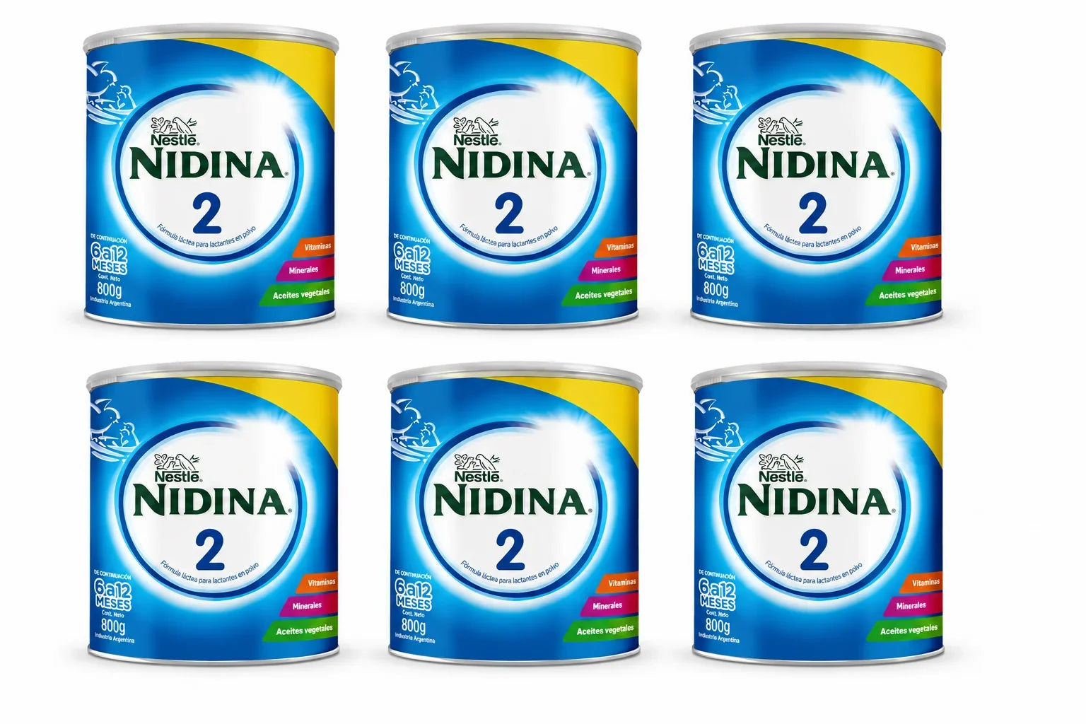 Pack  X6 Nidina  2 INFANT envases x800 g