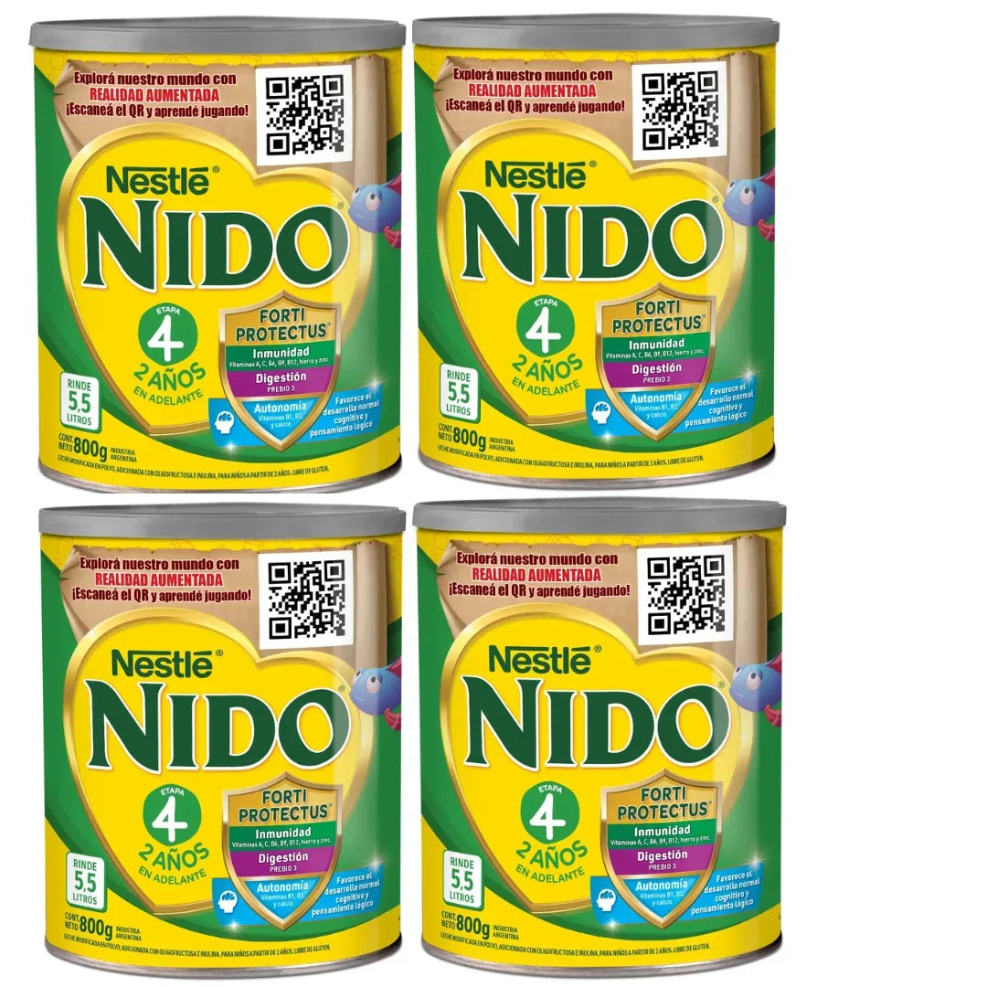 Nido®4 Leche Infantil En Polvo Con Prebio3 Combo X4 Unidades