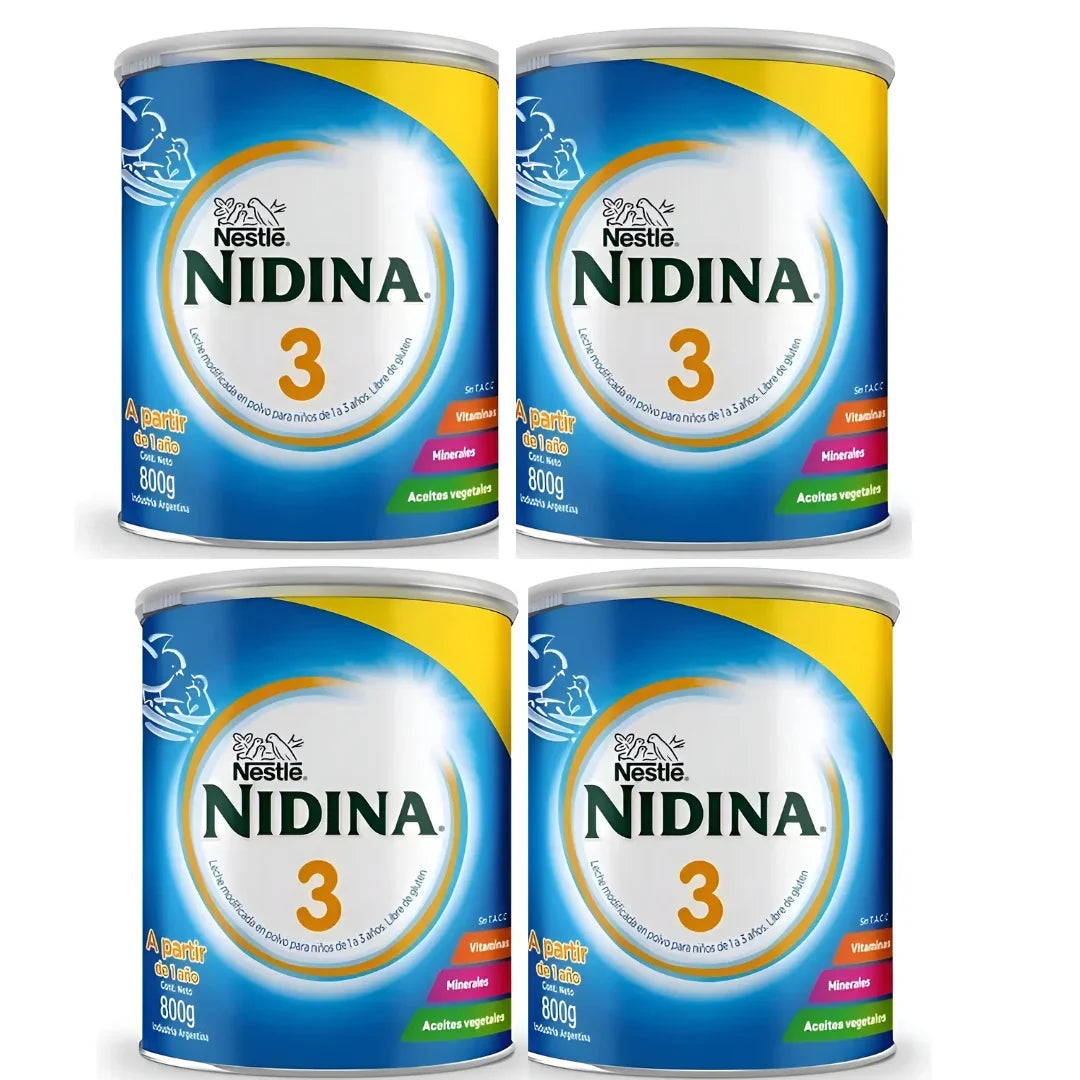 4 Leches De Fórmula En Polvo Nestlé Nidina 3 800 Gramos