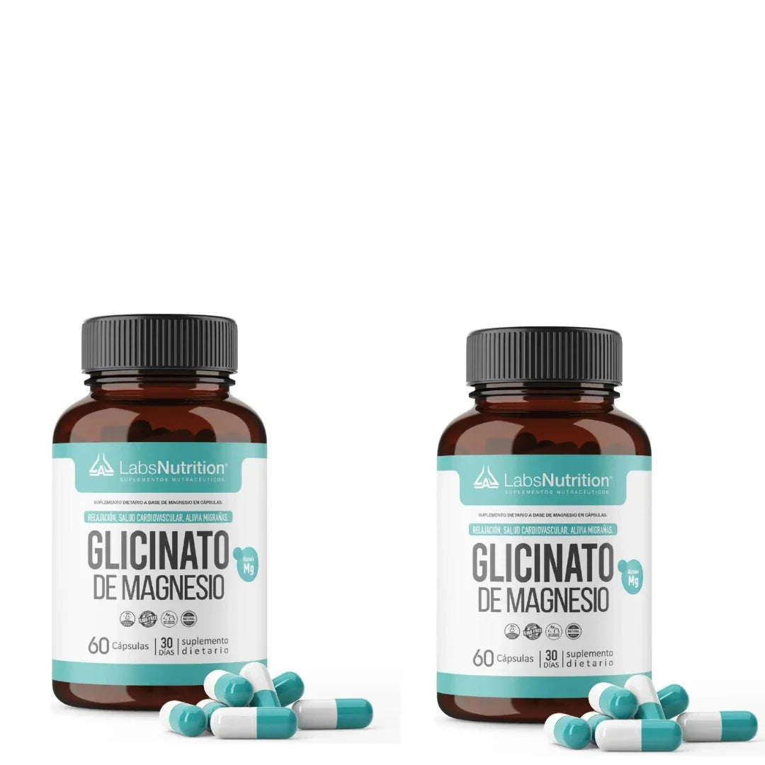 Pack x2 Glicinato De Magnesio 500 Mg (60 Capsulas)