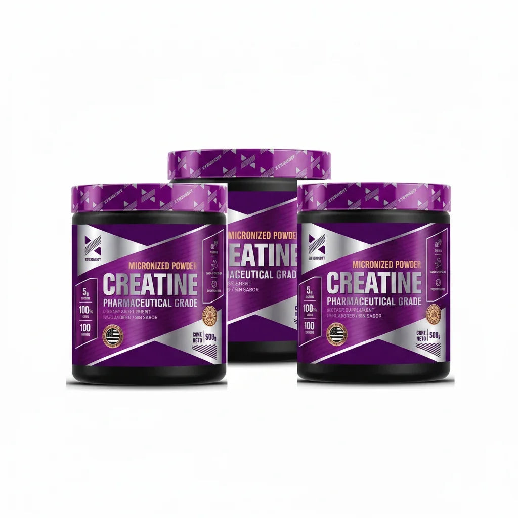 Pack x3 Suplemento En Polvo Xtrenght Nutrition Creatina Pote De 500g