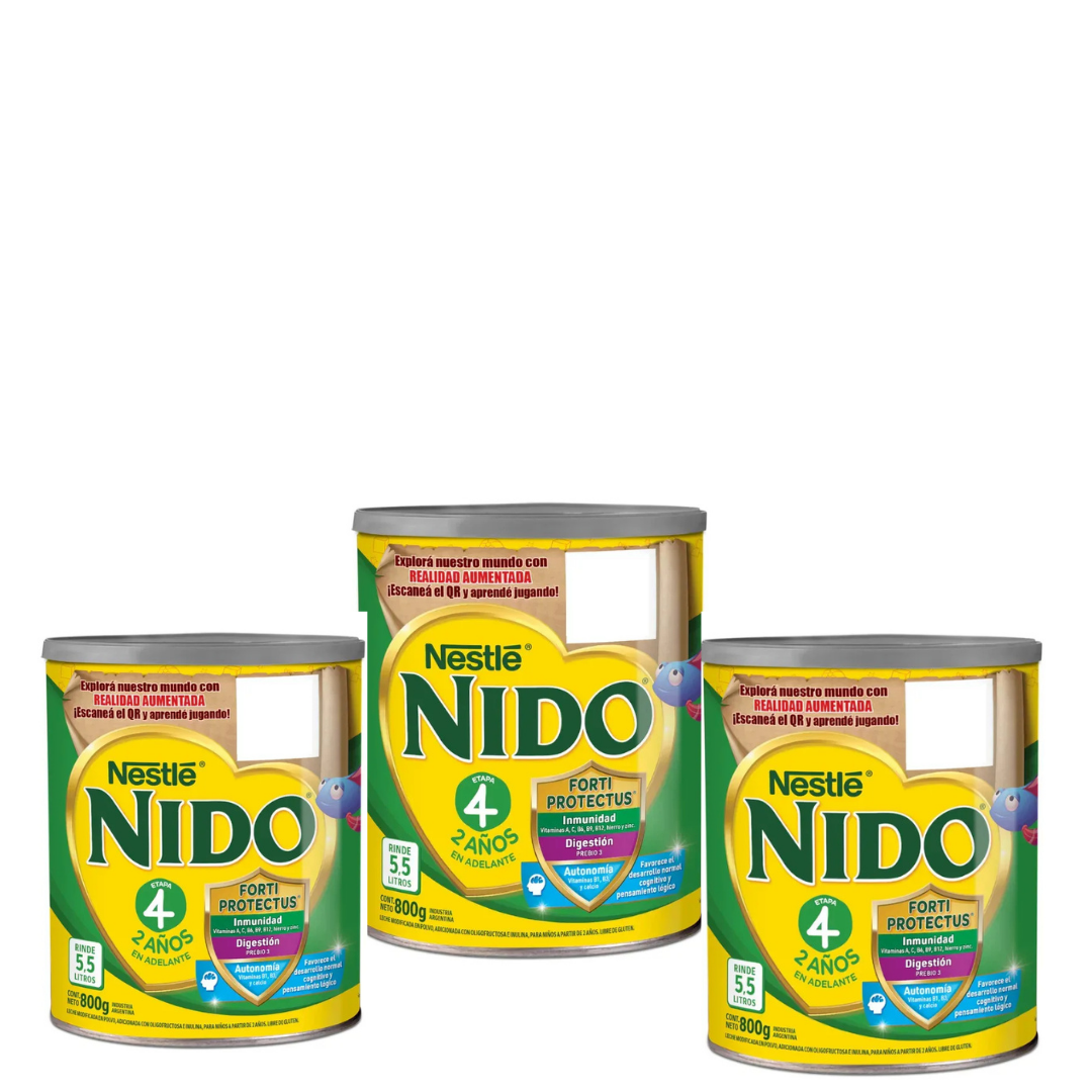 PACK X3 NIDO4 PREBIO3 REALIDAD AUMENTA