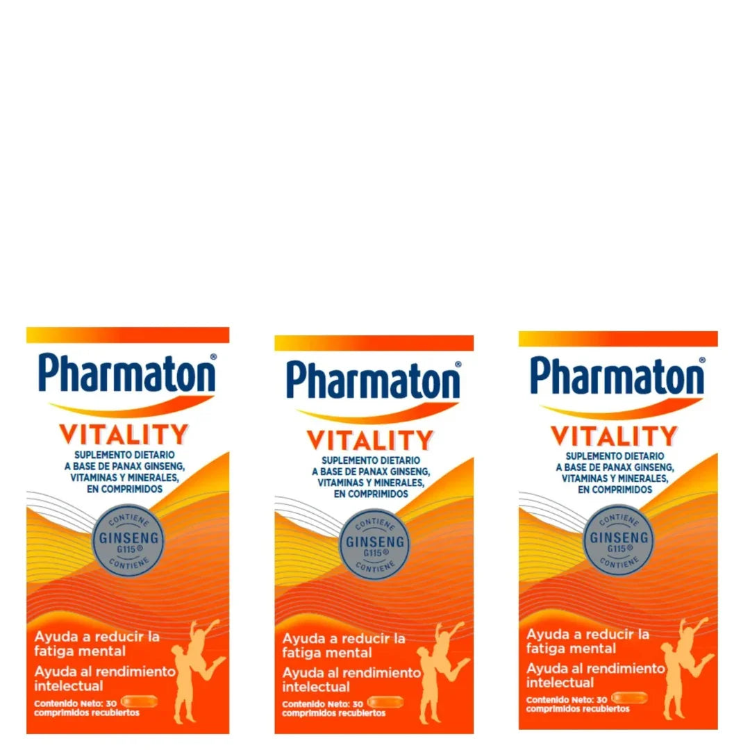 Pack X 3 Pharmaton Vitality Suplemento Dietario Ginseng Sin Sabor