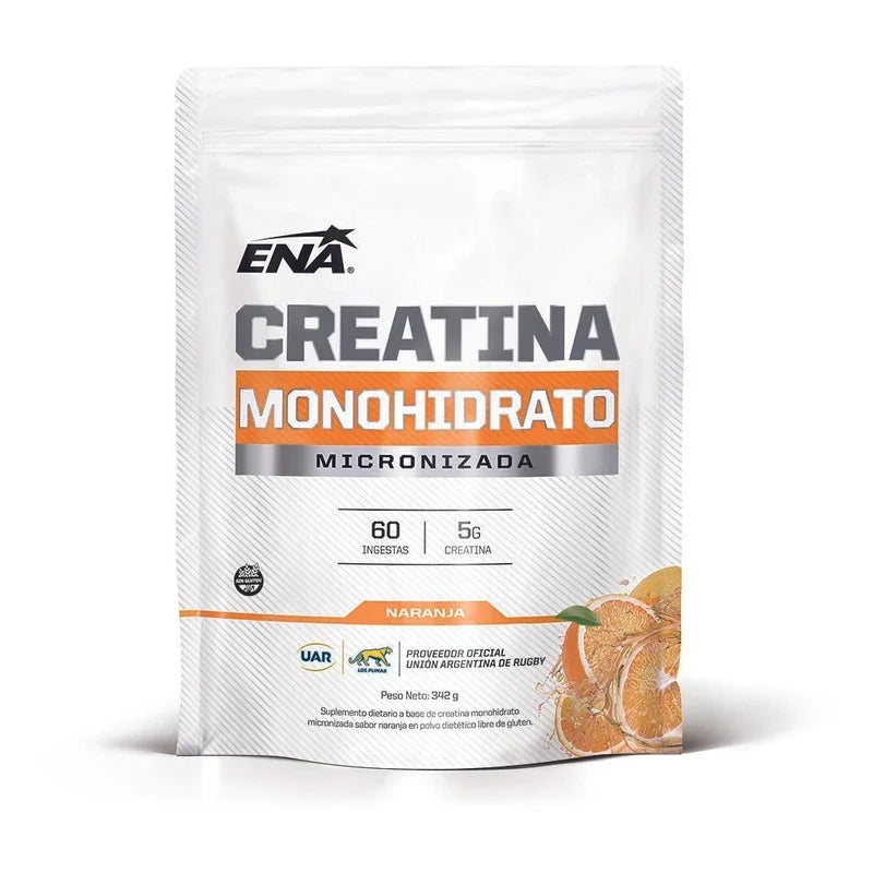 Creatina Monohidrato Ena Sport 342g Polvo Sabor Naranja En Sachet