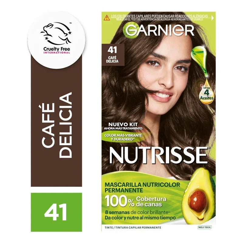 Kit Tintura Permanente Nutrisse Tono 41 Café Delicia Garnier
