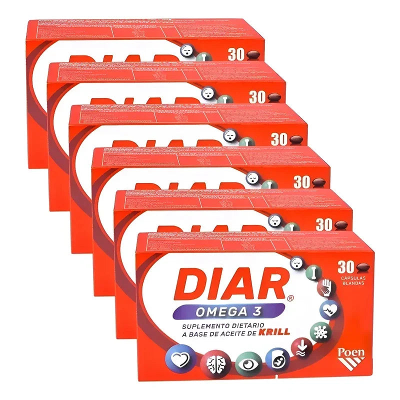 Diar Aceite De Krill Puro Omega 3 X 180 Caps (6x30) ¡oferta! Sin Sabor