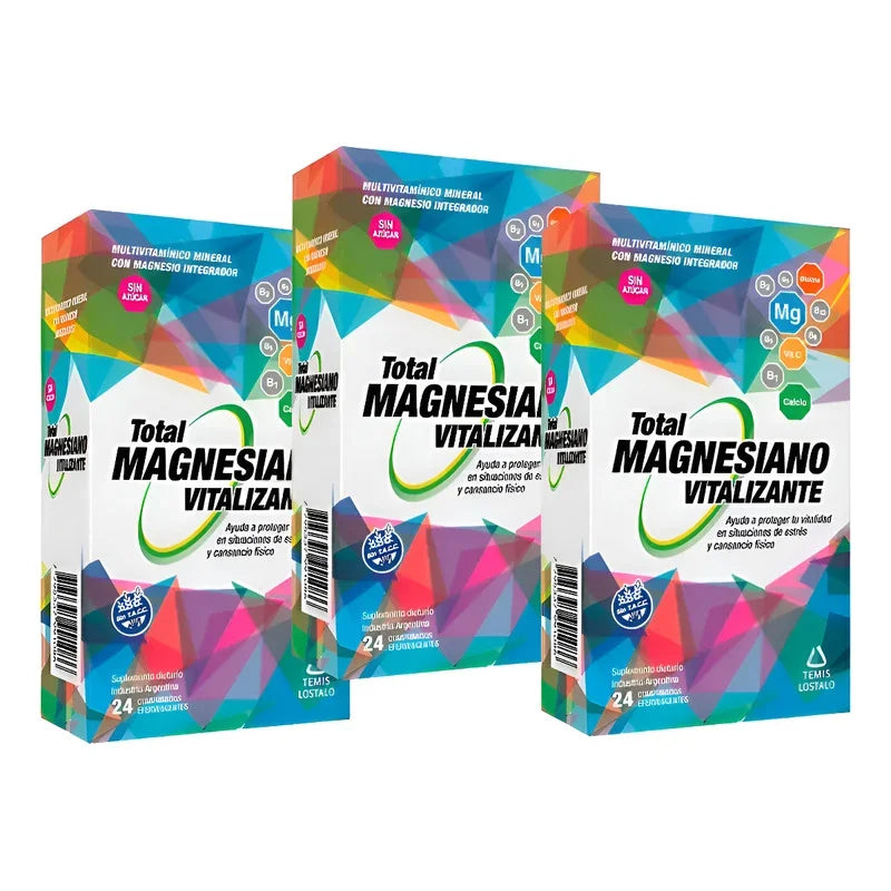 Pack X3 Total Magnesiano Vitalizante X 24 Comp. Efervescente Sin Sabor
