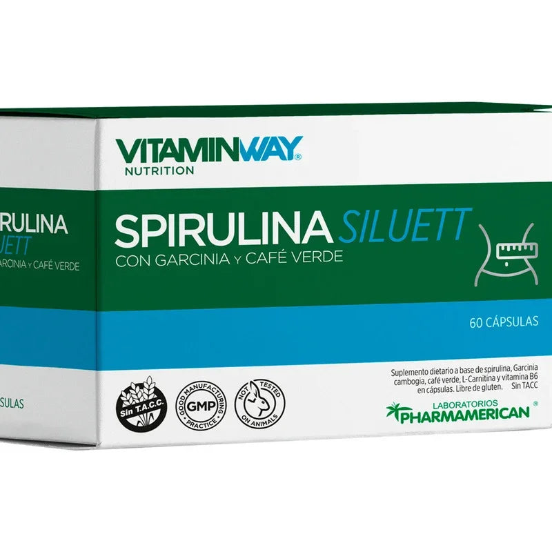 Vitamin Way Spirulina Siluett Con Garcinia Y Café Verde X60 Sabor Sin Sabor