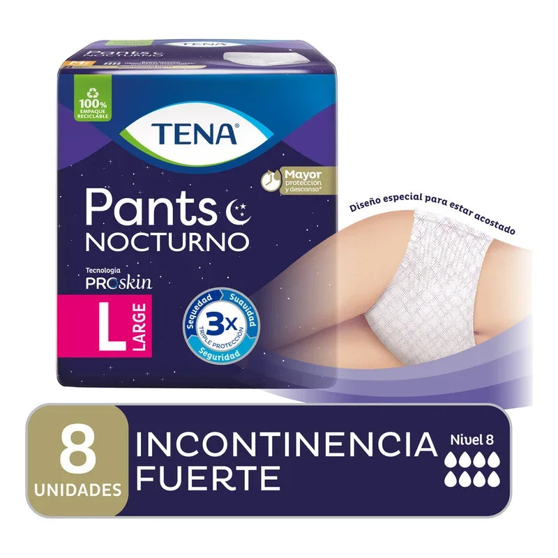 Tena Pants Nocturno Ropa Interior Descartables L X 8 U