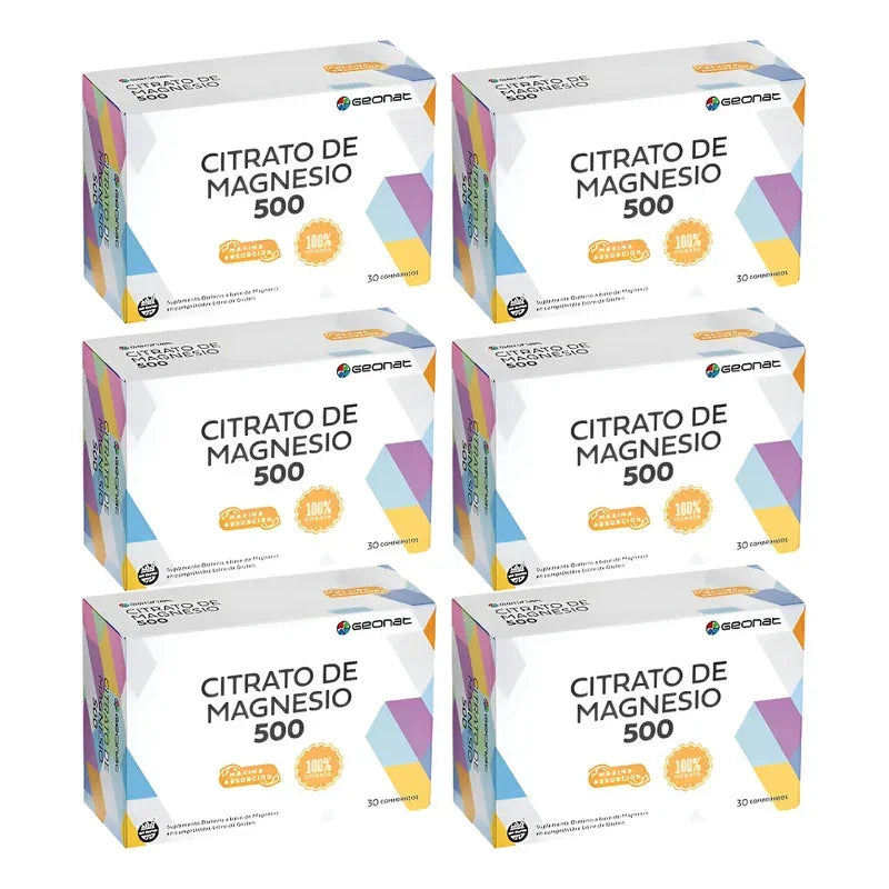 Pack X 6 Citrato De Magnesio 500 Geonat X 30 Comprimidos Sin Sabor