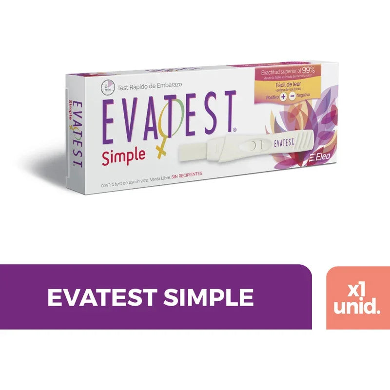 Test De Embarazo Evatest Simple Tira Reactiva Rápido 2 Min