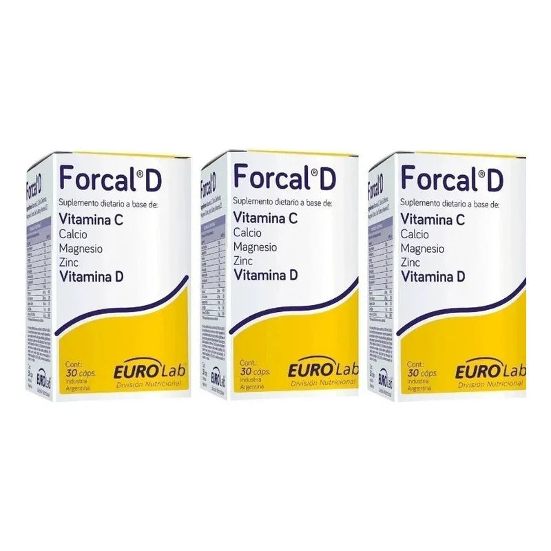 Pack X3 Forcal D X 30 Caps Fortalece Sistema Inmunologico Neutro