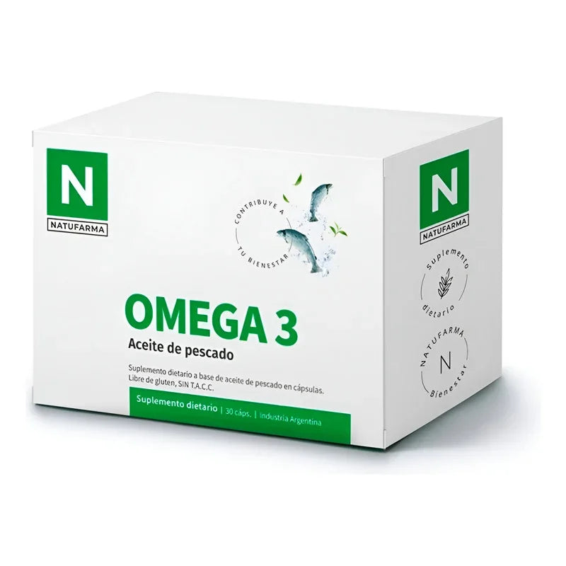 Omega 3 Aceite De Pescado 1000 Mg 30 Cápsulas Natufarma Sin Sabor