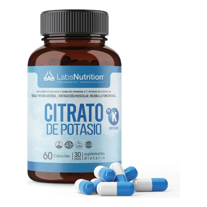 Citrato De Potasio 400mg Labs Nutrition 60 Cápsulas Suplemento Deportivo Sin Sabor