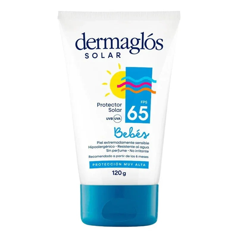 Dermaglós Protector Solar Fps65 Bebés 120g +6 Meses Piel Sensible