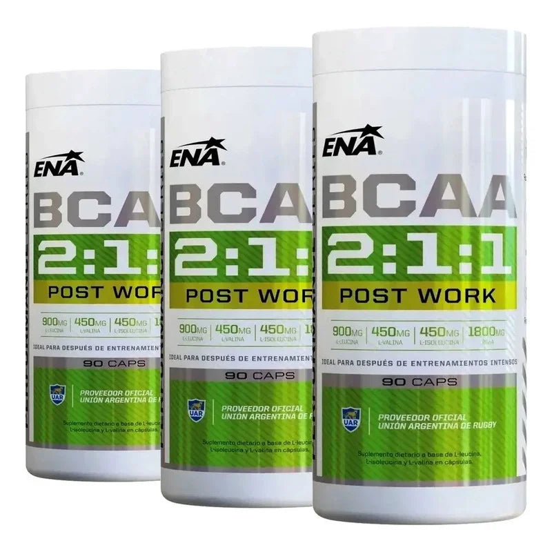 3 Potes Amino Bcaa 2000 Ena Aminoácidos Ramificados Sin Sabor