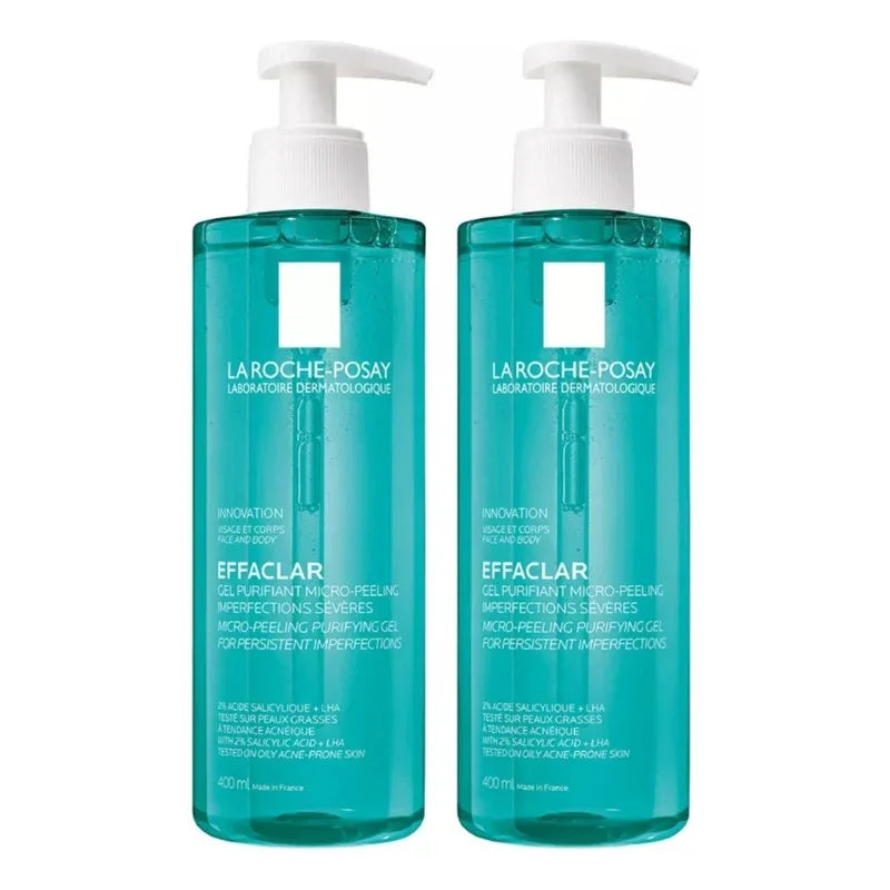 Limpiador Facial Gel Exfoliante La Roche Posay 400ml Pack X2 Grasa