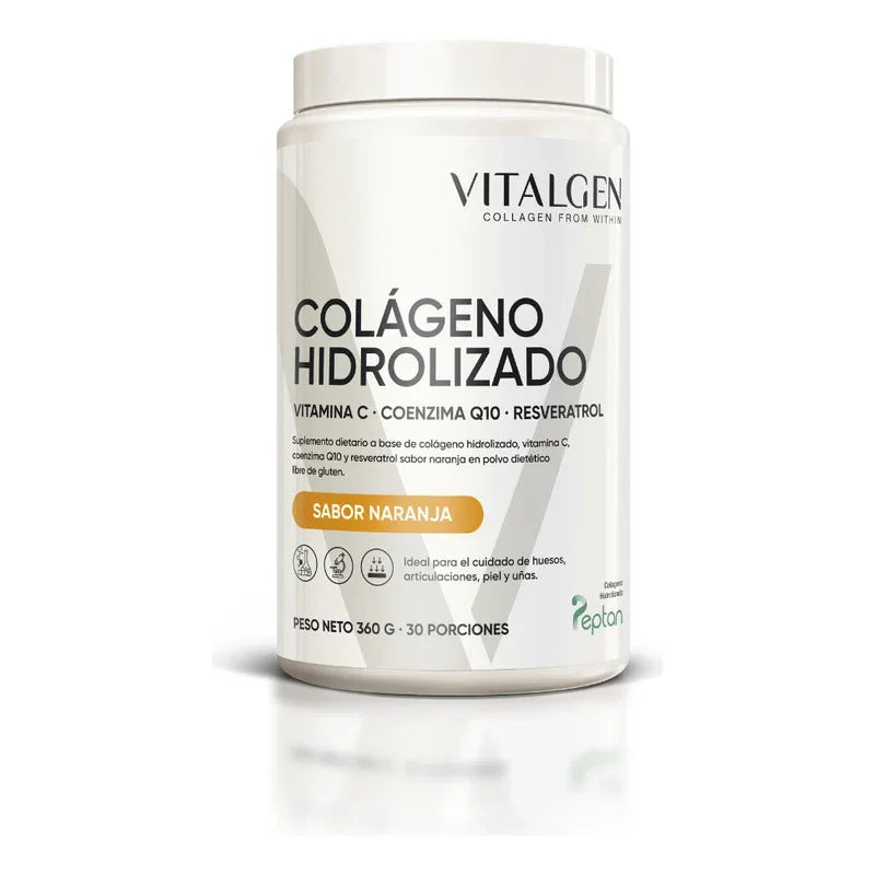 Vitalgen Colágeno Hidrolizado Polvo Naranja 360g 30 Porciones