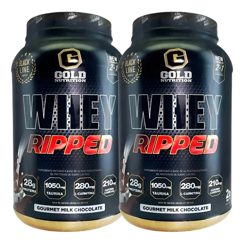 Whey Ripped 2 Lbs X2 Unidades Gold Nutrition Chocolate Chocolate
