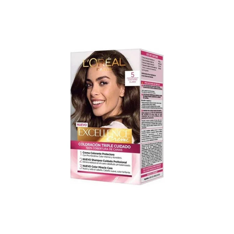 Kit Tinte Capilar Excellence 162.5ml L'oréal Paris 5 Castaño Claro