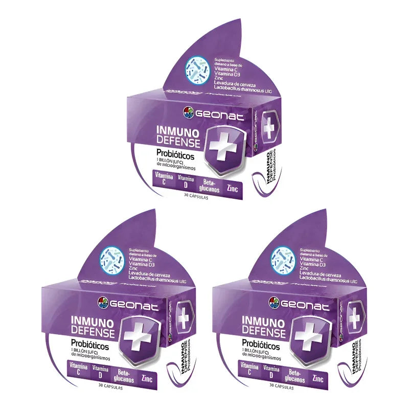Pack X 3 Probiótico Inmuno Defense Geonat X 30 Cápsulas Sin Sabor