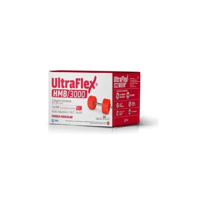 Ultraflex Hmb 3000 Colageno En Polvo 15 Sobres De 14g Sabor Frutos Rojos Trb Pharma
