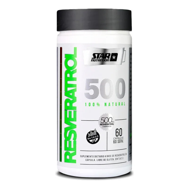 Resveratrol 500 Star Nutrition 60 Capsulas Antioxidante Sin Sabor