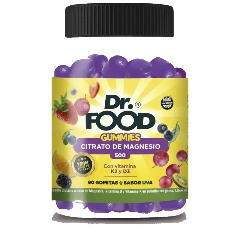 Dr Food Citrato De Magnesio Vitamínico Provefarma 90 Gomitas Sabor Uva Sin Gluten