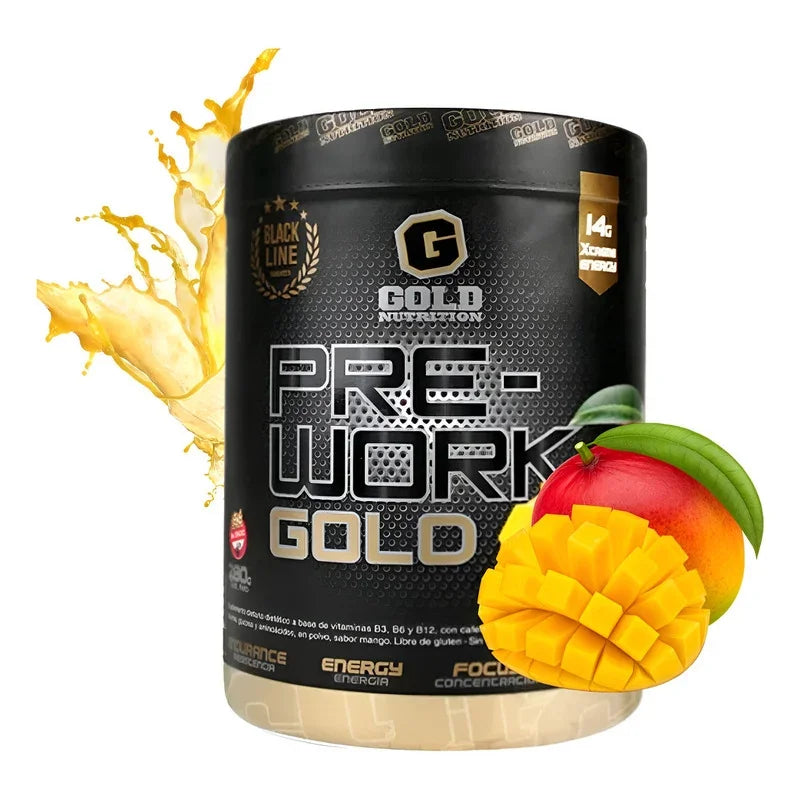 Pre Work Gold Nutrition - 280 Grs Sabor Mango