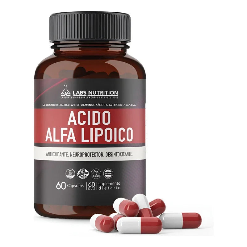 Ácido Alfa Lipoico 500mg Labs Nutrition Antioxidante 60 Cápsulas Sin Sabor