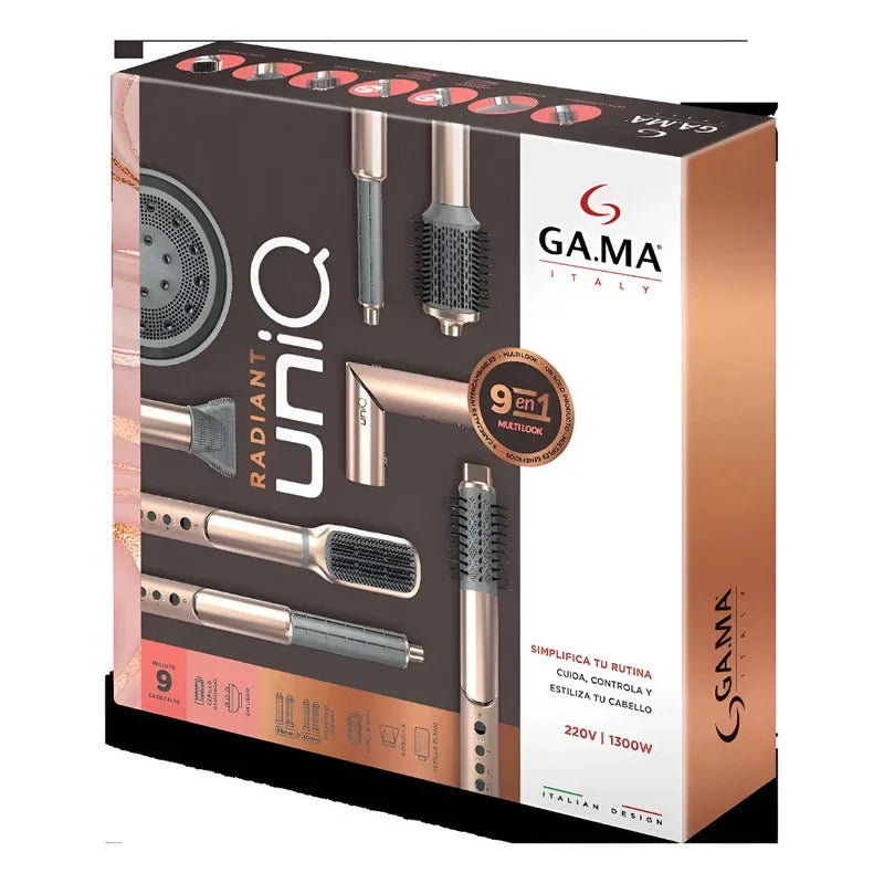 Uniq Radiant Cepillo Secador Multi Styler 9 En 1 Gama 12c Negro