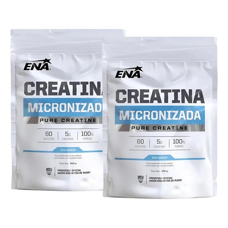 Pack X2 Ena Creatina Micronizada Sin Sabor 300 Gr Sin Sabor