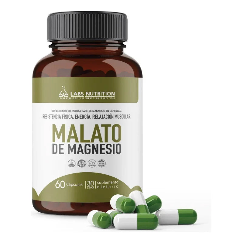 Malato Magnesio Labs Nutrition Cápsulas 500mg Suplemento Nutricional Sin Sabor