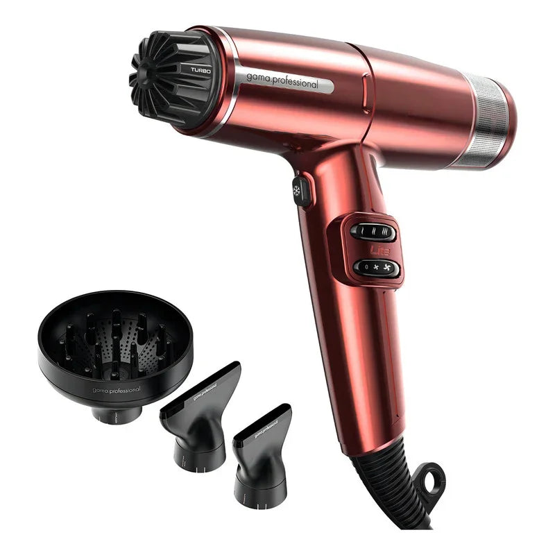Secador Gama Iq Lite Ultra Light Dual Filter Rojo. Color Rojo