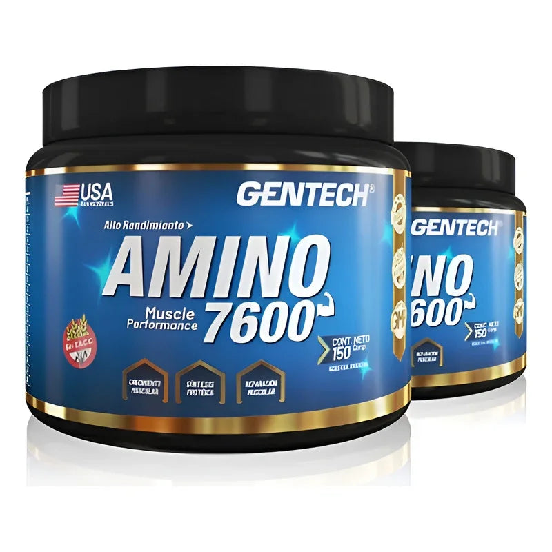 Amino 7600 Gentech 150 Compr - Aminoacidos Masa Muscular S/s Sin Sabor
