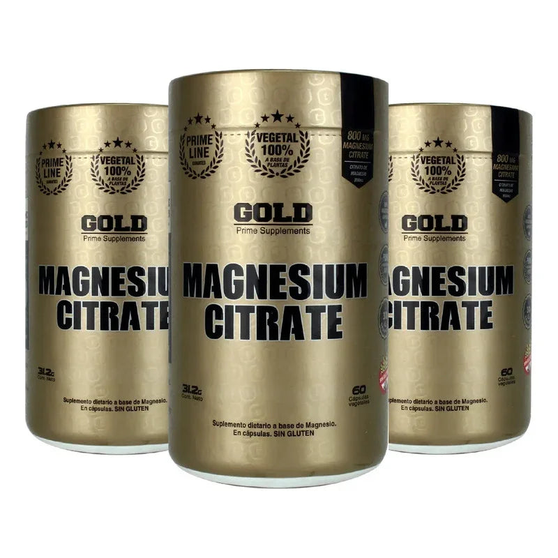 Citrato De Magnesio Gold Nutrition Pack X 3 Sin Sabor