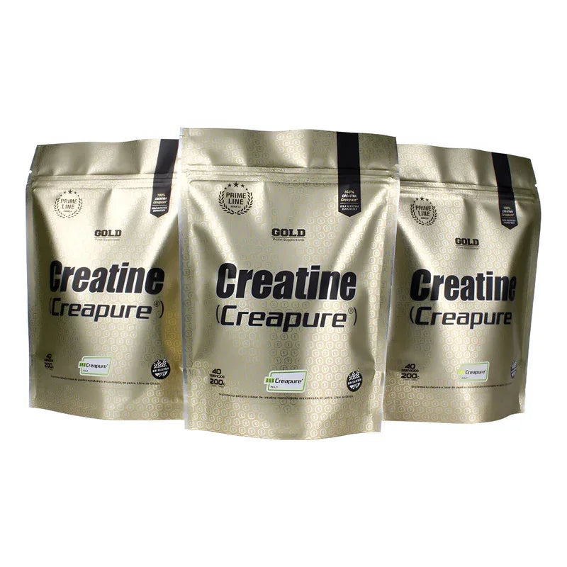 Pack X 3  Creatina Monohidratada Creapure Gold Nutrition Sin Sabor