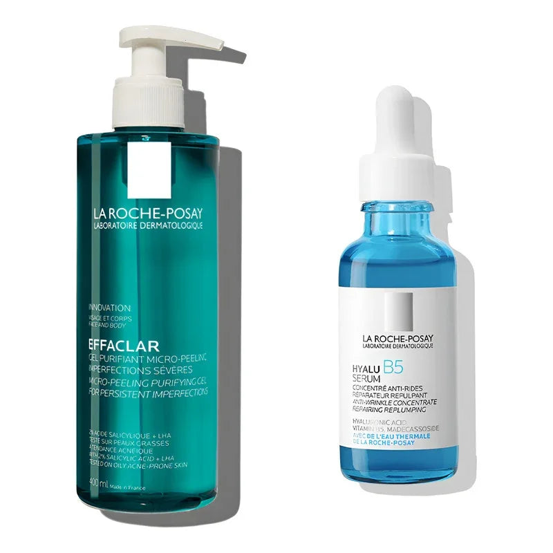 Kit La Roche Posay Acido Hialuronico Serum + Gel Antiacne - Todo Tipo De Piel - Día/noche