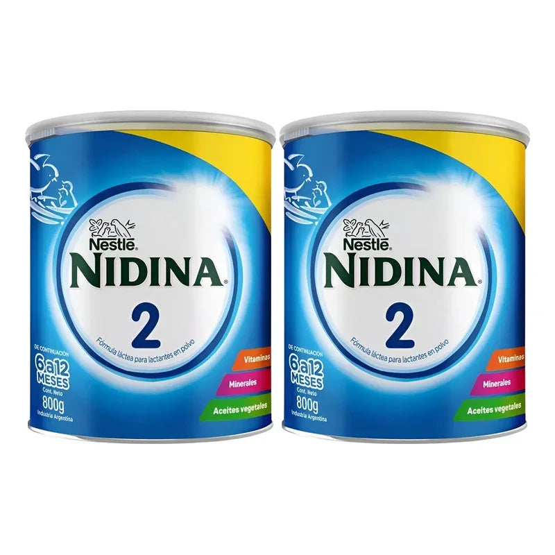 Set 2 Lata Leche En Polvo Bebe Nidina 2 De 800g (6-12 Meses) Neutro
