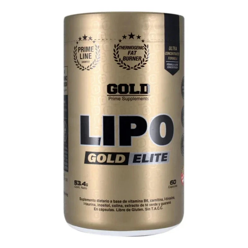 Lipo Gold Elite 60 Caps Quemador Natural Thermogenic Burner Carnitina Te Verde Sin Tacc
