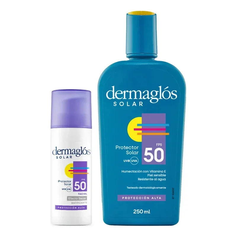 Dermaglós Combo Protección Solar Corporal Y Facial Fps 50