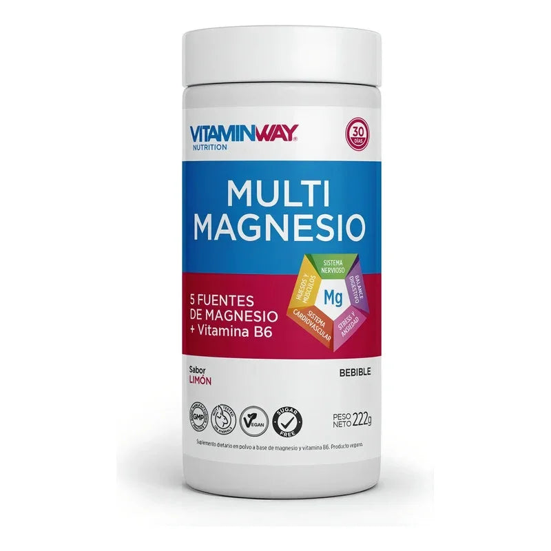 Vitamin Way Multi Magnesio En Polvo Bebible Máxima Absorción Limón