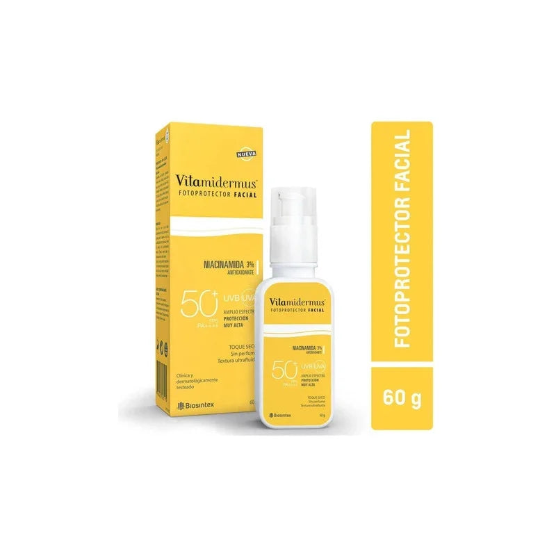 Protector Solar Facial Midermus Fps 50 Ultrafluido Sin Perfume 60g