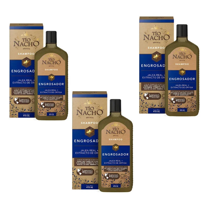 Tío Nacho Shampoo Engrosador  Pack X3 Envase  415 Ml
