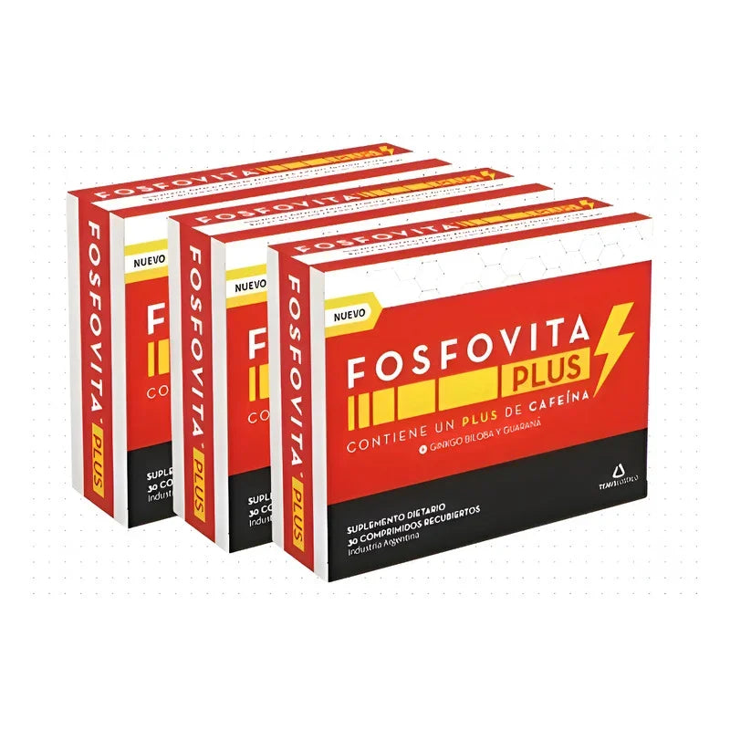 Pack de 3 cajas de suplemento dietario Fosfovita Plus de farmanoi