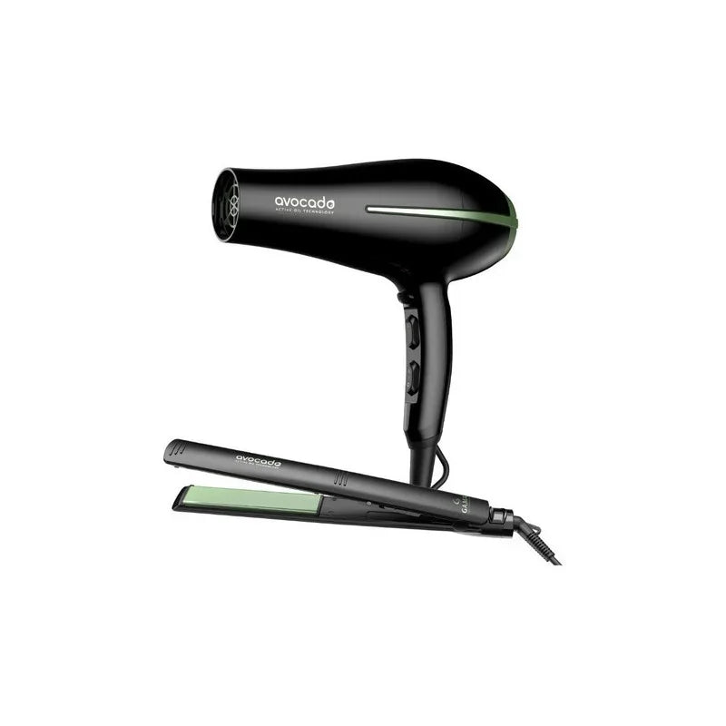 Secador Y Planchita De Pelo Gama Italy Avocado Professional Color Negro